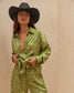 GREEN SATIN SHIRT