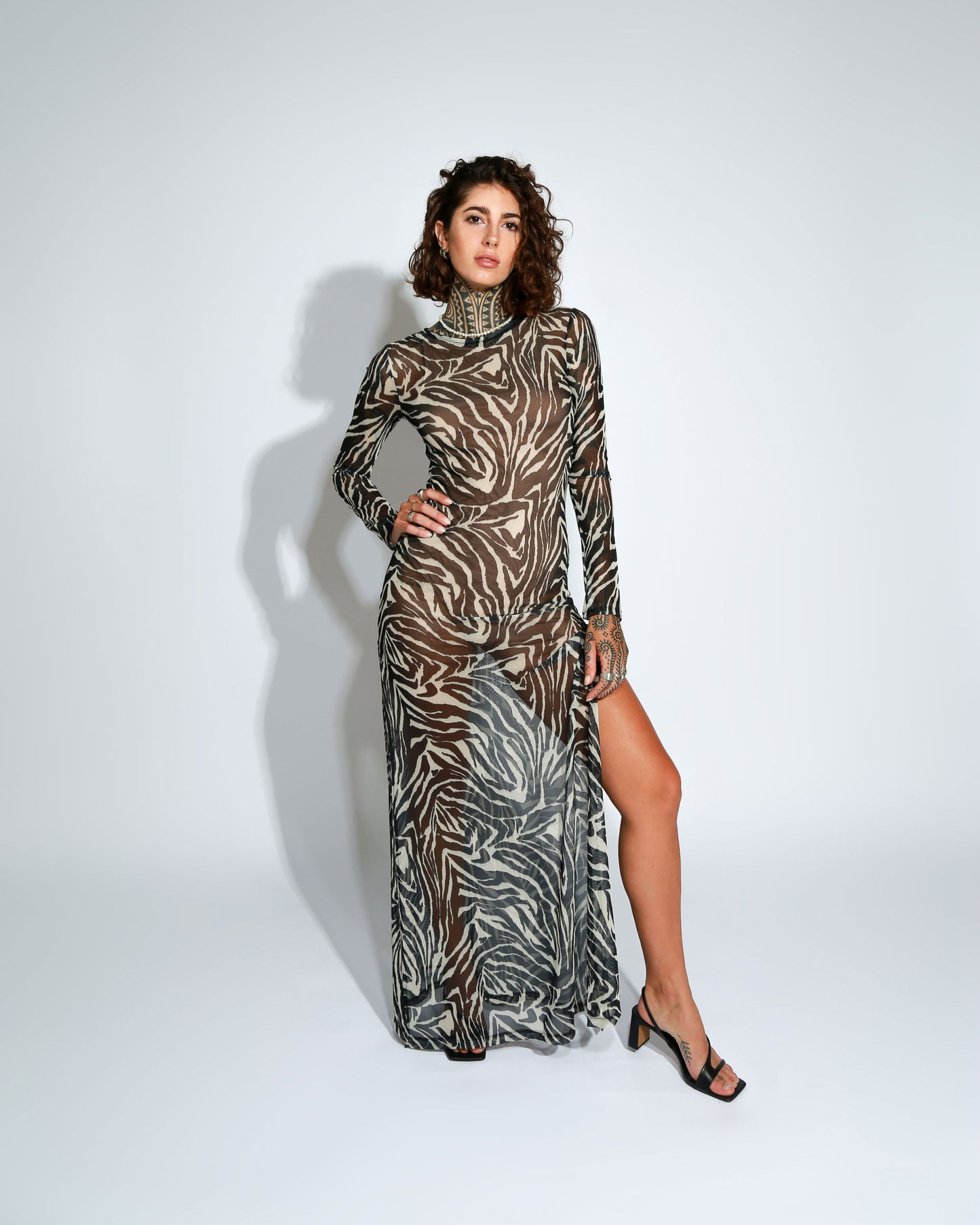 ZEBRA MESH DRESS