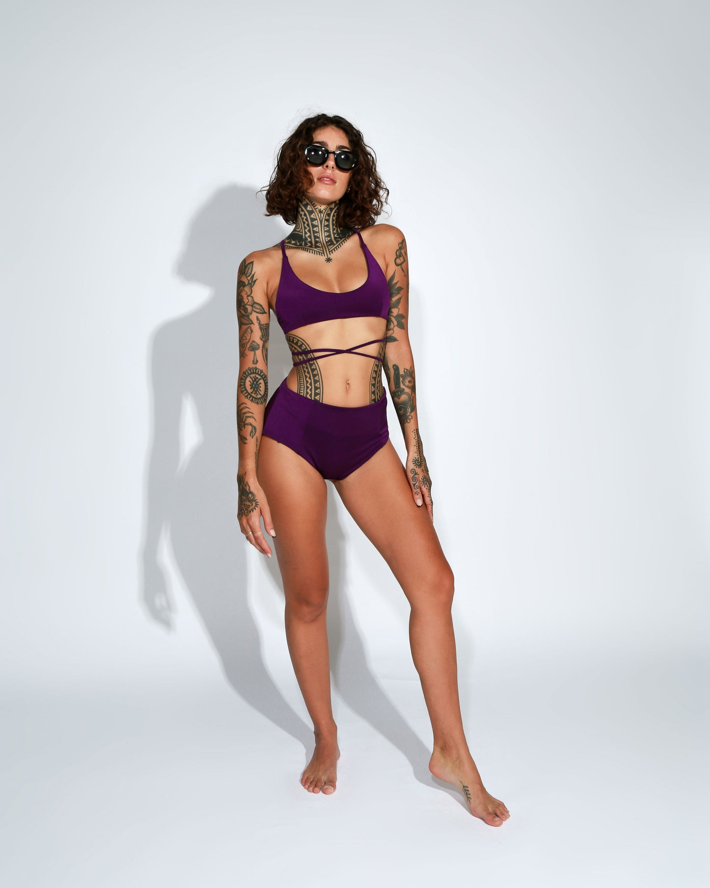 PURPLE HIGH WAISTED BIKINI