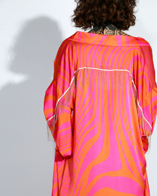 PRINTED LONG KIMONO