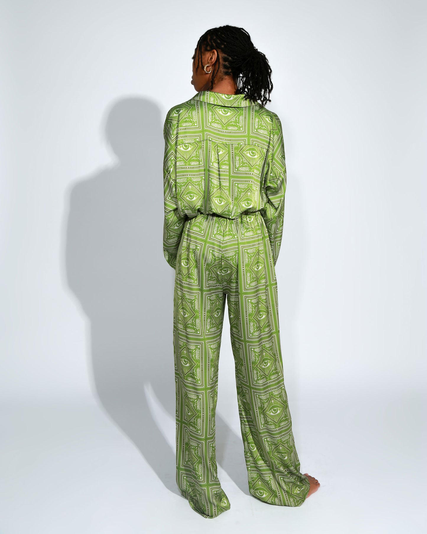 GREEN PRINTED PANTS