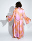 PINK TIE DYE LONG KIMONO