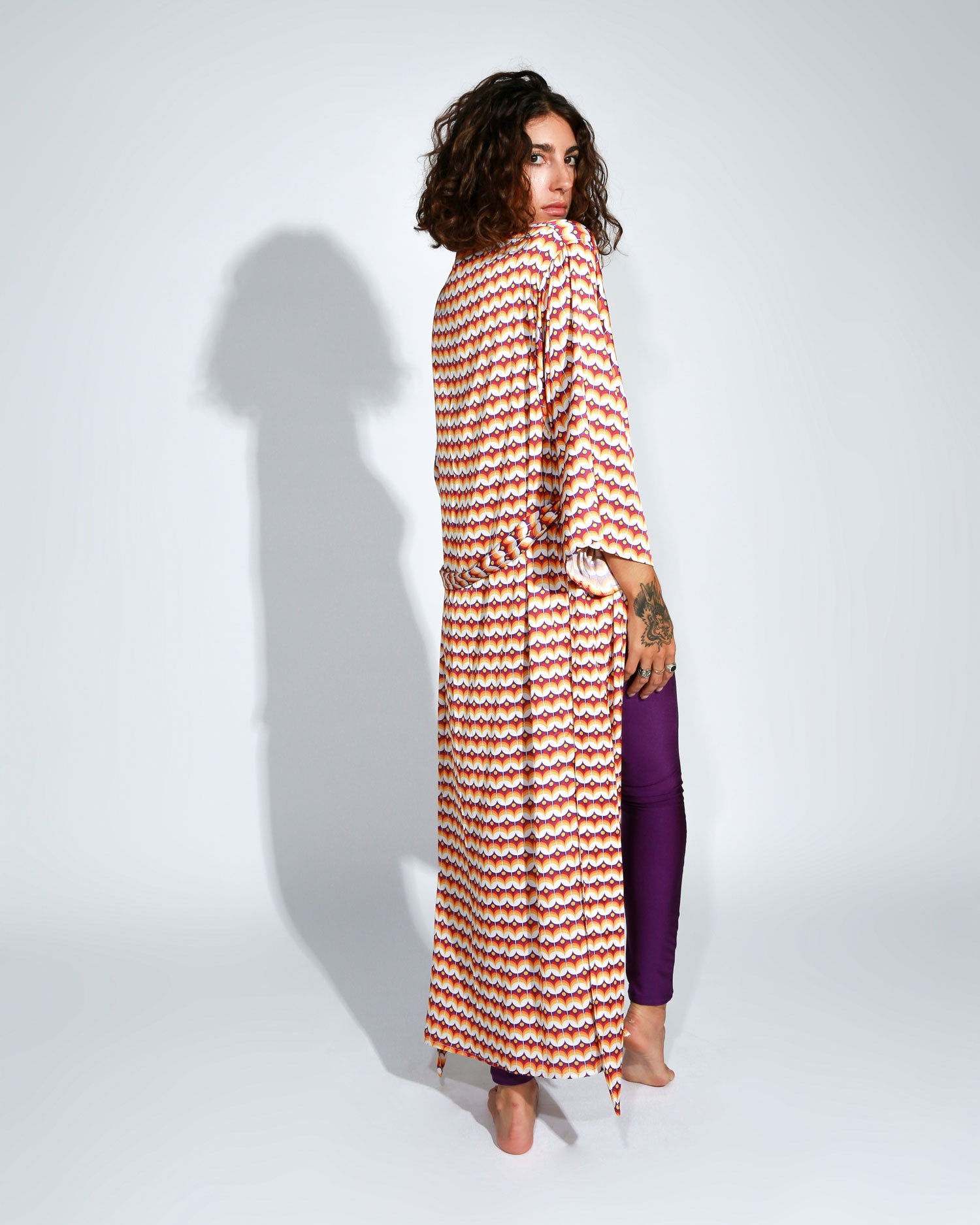 RETRO PRINTED LONG KIMONO