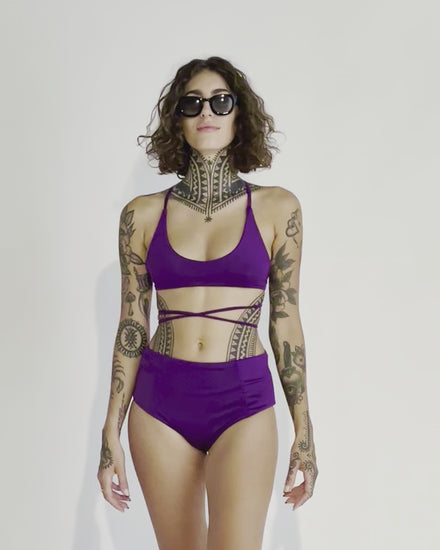 PURPLE HIGH WAISTED BIKINI