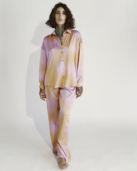 SHIRT AND PANTS SATIN SET